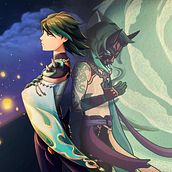 Xiao fan art (Genshin Impact game). Character Design, and Traditional illustration project by Лина Вадис - 05.14.2023