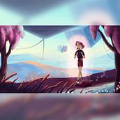 color sketch titled "Traveler of the Worlds". Traditional illustration project by Лина Вадис - 06.18.2021