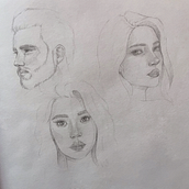 Il mio progetto del corso: Ritratto su blocco da disegno: esplora il volto umano. Un proyecto de Bocetado, Dibujo, Dibujo de Retrato, Dibujo artístico y Sketchbook de Lisa - 14.05.2023