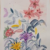 Meu projeto do curso: Aquarela floral: conecte-se com a natureza. Traditional illustration, Painting, Watercolor Painting, and Botanical Illustration project by Madalena Judite Rath - 05.13.2023