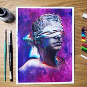 Il mio progetto del corso: Ritratto creativo in chiaroscuro con matita. Traditional illustration, Pencil Drawing, Portrait Drawing, Artistic Drawing, and Colored Pencil Drawing project by Sabrina Germano - 04.19.2023