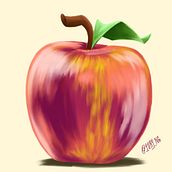 Primeira Maçã desde os 4 anos de idade.. Traditional illustration, Fine Arts, Painting, Drawing, Digital Illustration, Realistic Drawing, Artistic Drawing, Digital Drawing, Digital Painting, and Naturalistic Illustration project by Iury Nogueira Libralão - 05.14.2023