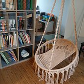 Mijn project van de cursus: Macramé: ontwerp en knoop een schommelstoel. Furniture Design, Making, and Macramé project by Lien Debaeke - 10.15.2023