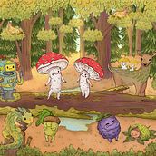 Mein Abschlussprojekt für den Kurs: Von der Natur inspiriert: Illustriere niedliche Charaktere. Projekt z dziedziny Projektowanie postaci,  R, sunek, Ilustracja c, frowa, R, sunek c i frow użytkownika Simone - 15.05.2023