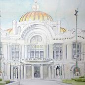 Palacio de Bellas Artes . Watercolor Painting project by José Arturo Navarro - 05.16.2023