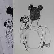 My project for course: Manual Illustration Techniques: Hatching and Dripping. Character Design, Fine Arts, Painting, Watercolor Painting, Portrait Drawing, and Artistic Drawing project by Magali Raffestin - 05.16.2023