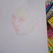 My project for course: Vibrant Portrait Drawing with Colored Pencils. Drawing, Portrait Drawing, Sketchbook, and Colored Pencil Drawing project by Angélica Alcántara - 05.16.2023