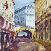My project for course: Architectural Illustration with Watercolor. Un progetto di Illustrazione tradizionale, Bozzetti, Disegno, Pittura ad acquerello, Illustrazione architettonica e Sketchbook di Zsanett Godnics Bakos - 17.05.2023