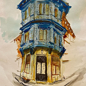 My project for course: Architectural Sketching with Watercolor and Ink - Corner Apartment Bldg. Sketching, Drawing, Watercolor Painting, Architectural Illustration, Sketchbook & Ink Illustration project by Brent Paul - 05.10.2023