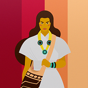 Ilustración: Wayuu. Traditional illustration, Vector Illustration, and Graphic Design project by Pedro Steven Cruz González - 02.02.2023