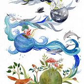 My project for course: Watercolor Techniques for Dreamlike Illustrations. Un projet de Illustration traditionnelle, Dessin, Aquarelle et Illustration éditoriale de Diana Poell - 19.05.2023