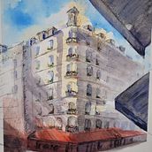 Mijn project van de cursus: Architectuur tekenen met aquarel en inkt. Sketching, Drawing, Watercolor Painting, Architectural Illustration, Sketchbook & Ink Illustration project by Monique Satijn - 05.19.2023