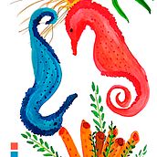 Mi proyecto del curso: Diseño de estampados con la técnica del tresbolillo. Un progetto di Illustrazione tradizionale, Pattern design e Stampa di Jennifer Krupskaia - 20.05.2023