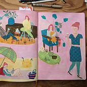 Mijn project van de cursus: Karaktercreatie vanuit observatietekeningen. Traditional illustration, Character Design, Drawing, and Sketchbook project by Anna Garssen - 05.20.2023