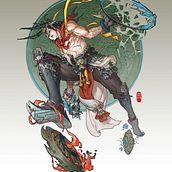 Nezha. dragon slayer. Traditional illustration project by Hung Nguyen - 05.21.2023