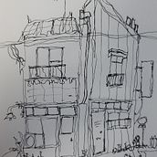 My project for course: Expressive Architectural Sketching with Colored Markers. Sketching, Drawing, Architectural Illustration, Sketchbook & Ink Illustration project by Safira Borgart - 05.18.2023