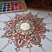 Mi proyecto del curso: Introducción al arte islámico: crea patrones biomórficos. Un projet de Peinture, Création de motifs, Dessin, Aquarelle et Illustration à l'encre de Laura Lanchez - 22.05.2023