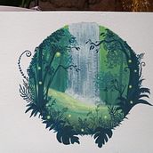 Mon projet du cours : Peinture de paysages enchantés à la gouache. Traditional illustration, Painting, and Gouache Painting project by brunapiccioli-pro - 05.22.2023