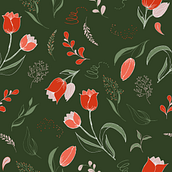 tulip flowers - pattern design. Een project van Traditionele illustratie,  Ontwerp, Patroonontwerp y Vectorillustratie van Francesca Del Vecchio - 04.05.2023