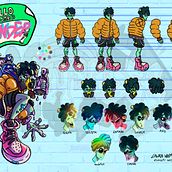 "Thunder" Modelsheets. Traditional illustration, Concept Art, and Character Design project by Laura Wamba "Wambart" - 05.22.2023