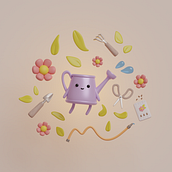 The Watering Pot Boy. Un progetto di 3D, Character design, Modellazione 3D, Character design 3D e Progettazione 3D di izabella Marques - 23.05.2023
