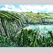 Jersey North Coast - Watercolour. Un projet de Illustration traditionnelle , et Aquarelle de Martyn Aubert - 23.05.2023