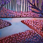 Mi proyecto del curso: Ilustración de paisajes de fantasía con acuarela y gouache. Fine Arts, Painting, Watercolor Painting, Naturalistic Illustration, and Gouache Painting project by MORELBA SERRANO - 05.23.2023