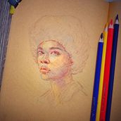 Mi proyecto del curso: Dibujo de retratos llamativos con lápices de colores. Drawing, Portrait Drawing, Sketchbook, and Colored Pencil Drawing project by Oscar Romero - 05.24.2023