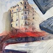 My project for course: Architectural Sketching with Watercolor and Ink. Sketching, Drawing, Watercolor Painting, Architectural Illustration, Sketchbook & Ink Illustration project by Lisa Cain - 05.24.2023