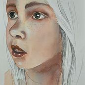 Mein Abschlussprojekt für den Kurs: Illustriertes Porträt mit Aquarell . Ilustrasi tradisional, Seni Rupa, Lukisan, Menggambar, Lukisan Cat Air, Menggambar Potret, Dan Menggambar Artistik proyek oleh Maria Ackermann - 05.24.2023
