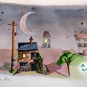 Mi proyecto del curso: Dibujo, pintura y digitalización en Photoshop de mundos imaginarios. Un proyecto de Bocetado, Dibujo, Ilustración digital, Ilustración arquitectónica y Narrativa de Ana Robert - 25.05.2023
