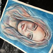 Mi proyecto del curso: Retrato artístico en acuarela. Fine Arts, Painting, Watercolor Painting, and Portrait Drawing project by Jessica Paredes Romero - 05.25.2023
