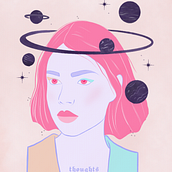 Pensamentos. Traditional illustration, and Digital Illustration project by marinaramalho17 - 05.25.2023