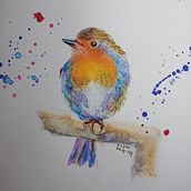 My project for course: Artistic Watercolor Techniques for Illustrating Birds. Traditional illustration, Watercolor Painting, Realistic Drawing, and Naturalistic Illustration project by emilliya - 05.26.2023
