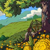 Best Friends in a Dandelion Field  Ein Projekt aus dem Bereich Traditionelle Illustration von danitheescapistscribbler - 24.05.2023