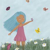 She stays with the butterflies. Een project van Traditionele illustratie van joyanne_nicolas - 27.05.2023