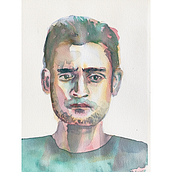 Mein Abschlussprojekt für den Kurs: Artistische Aquarellporträts. Un proyecto de Bellas Artes, Pintura, Pintura a la acuarela y Dibujo de Retrato de Fran - 27.05.2023
