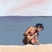 Un'estate al mare (uno). Un progetto di Illustrazione digitale, Disegno digitale e Pittura digitale di marina - 30.10.2021