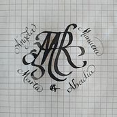Anagrama y sigilo de mi nombre y pseudónimo. Calligraph project by Ángela Munuera - 05.29.2023