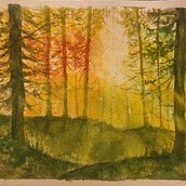 Mi proyecto del curso: Paisajes de ensueño con acuarela: plasma la luz. Painting, and Watercolor Painting project by verosfera - 05.31.2023