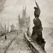 My project for course: Expressive Watercolor Painting: St. Charles Bridge. Fine Arts, Painting, and Watercolor Painting project by Brent Paul - 06.01.2023