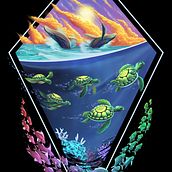 Crypto Ocean Ecosystem. Traditional illustration, Digital Illustration, Digital Design, and Design project by Jenny Muller - 01.23.2023