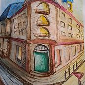 My project for course: Architectural Sketching with Watercolor and Ink. Un projet de Esquisse , Dessin, Aquarelle, Illustration architecturale, Carnet de croquis et Illustration à l'encre de caitlin_schilling - 31.05.2023