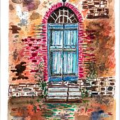 Puerta Vieja (Técnica mixta: Acuarela, lápices acuarelables y tinta china. Un proyecto de Pintura a la acuarela y Sketchbook de Roberto Justo Robiolo - 08.06.2023