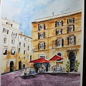 Mon projet du cours : Techniques modernes pour des ​paysages urbains à l'aquarelle. Painting, and Watercolor Painting project by Sylvie Bertrand - 06.09.2023