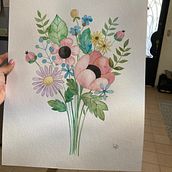 Comisión para cuarto Baby D. Traditional illustration, and Watercolor Painting project by Paulina De la Rosa - 07.23.2021