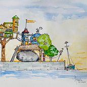 Mijn project van de cursus: De kunst van sketching: tover je schetsen om tot kunst. Een project van Traditionele illustratie, Tekening met potlood,  Tekening y Sketchbook van Ingrid Bracke - 13.06.2023