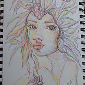 My project for course: Vibrant Portrait Drawing with Colored Pencils. Drawing, Portrait Drawing, Sketchbook, and Colored Pencil Drawing project by Johanne laniel - 06.12.2023