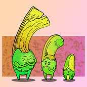 My course project: Drawing cute characters inspired by nature "The Saprolings Team". Een project van Ontwerp van personages,  Tekening, Digitale illustratie y Digitale tekening van Maciej Wojtoń - 14.06.2023