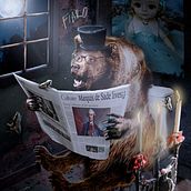 El Oso Gótico. Traditional illustration, Design, Advertising, Digital Painting, and Photomontage project by adolfuri_ - 06.15.2023